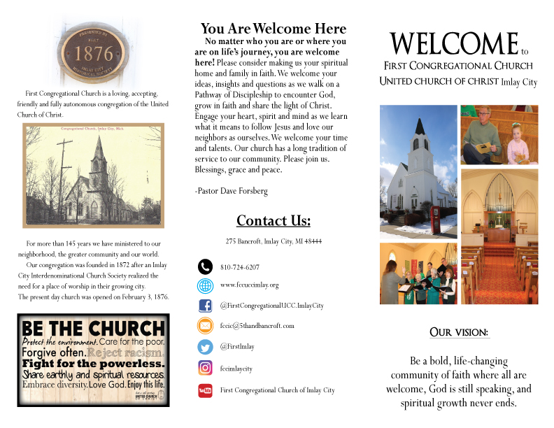 First Congregational Church WELCOME Brochure Front